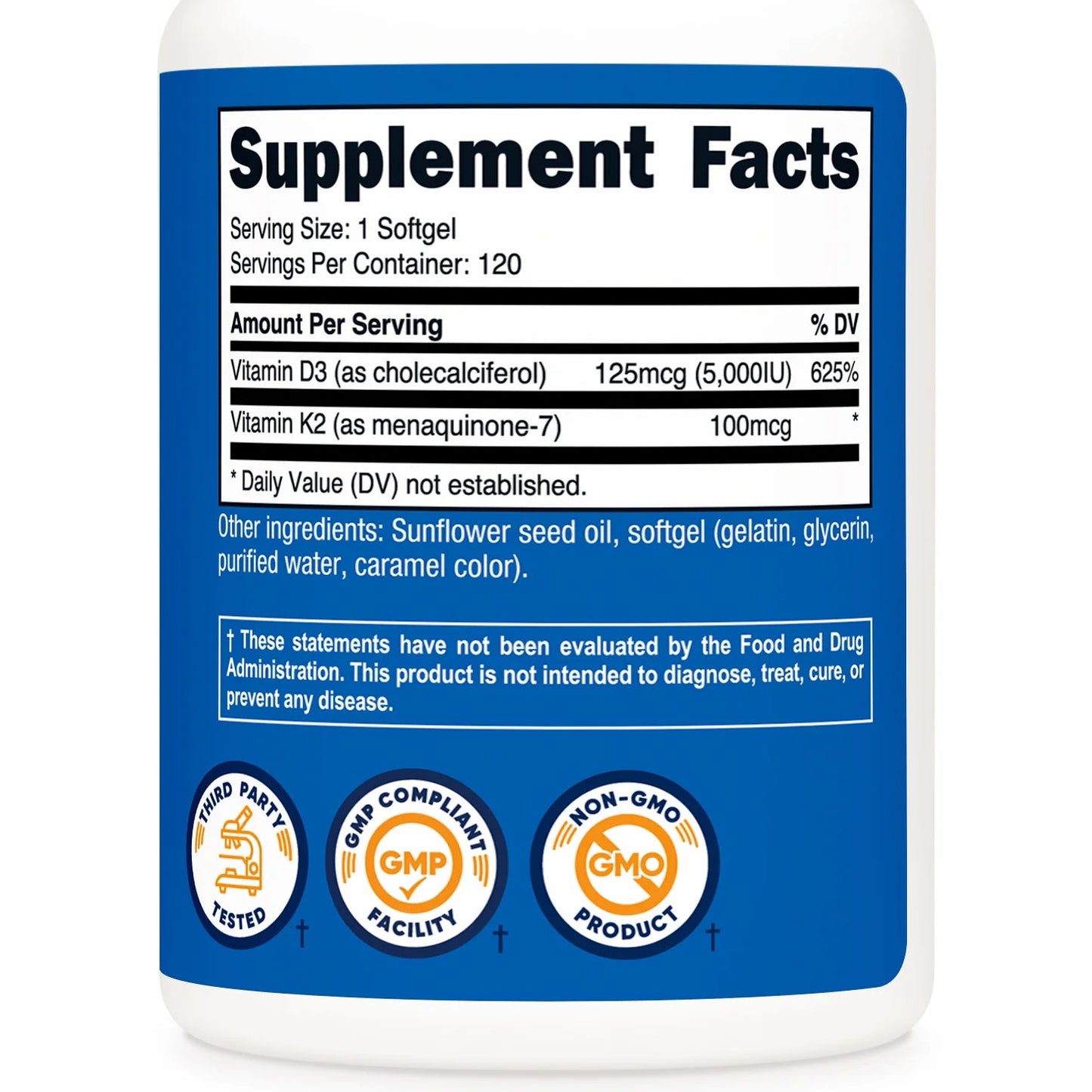 Nutricost Vitamin K2 + Vitamin D3 Softgels
