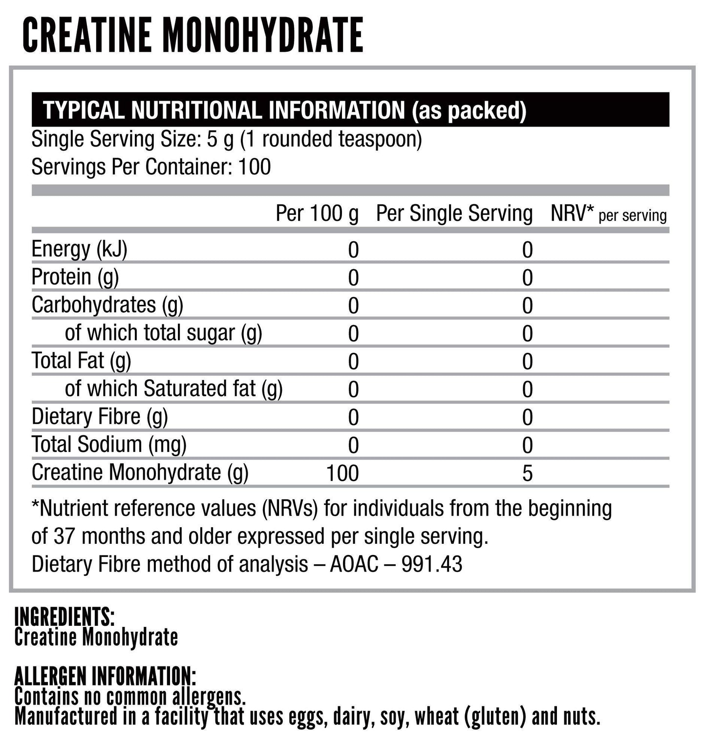 NUTRITECH Creatine 500G - Gold Nutrition