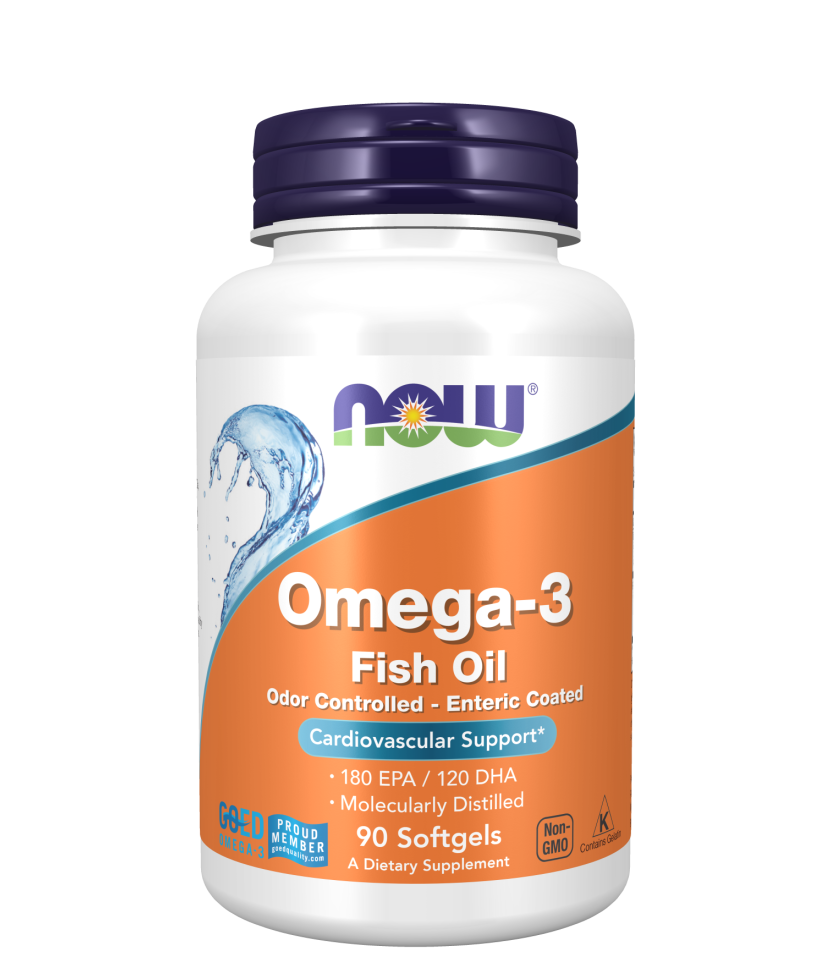 NOW Omega-3 Fish Oil, Molecularly Distilled Softgels