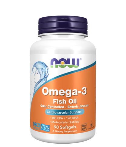 NOW Omega-3 Fish Oil, Molecularly Distilled Softgels