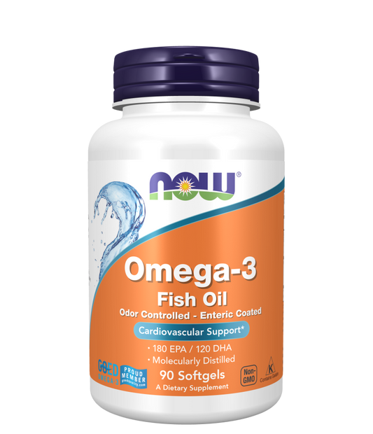 NOW Omega-3 Fish Oil, Molecularly Distilled Softgels