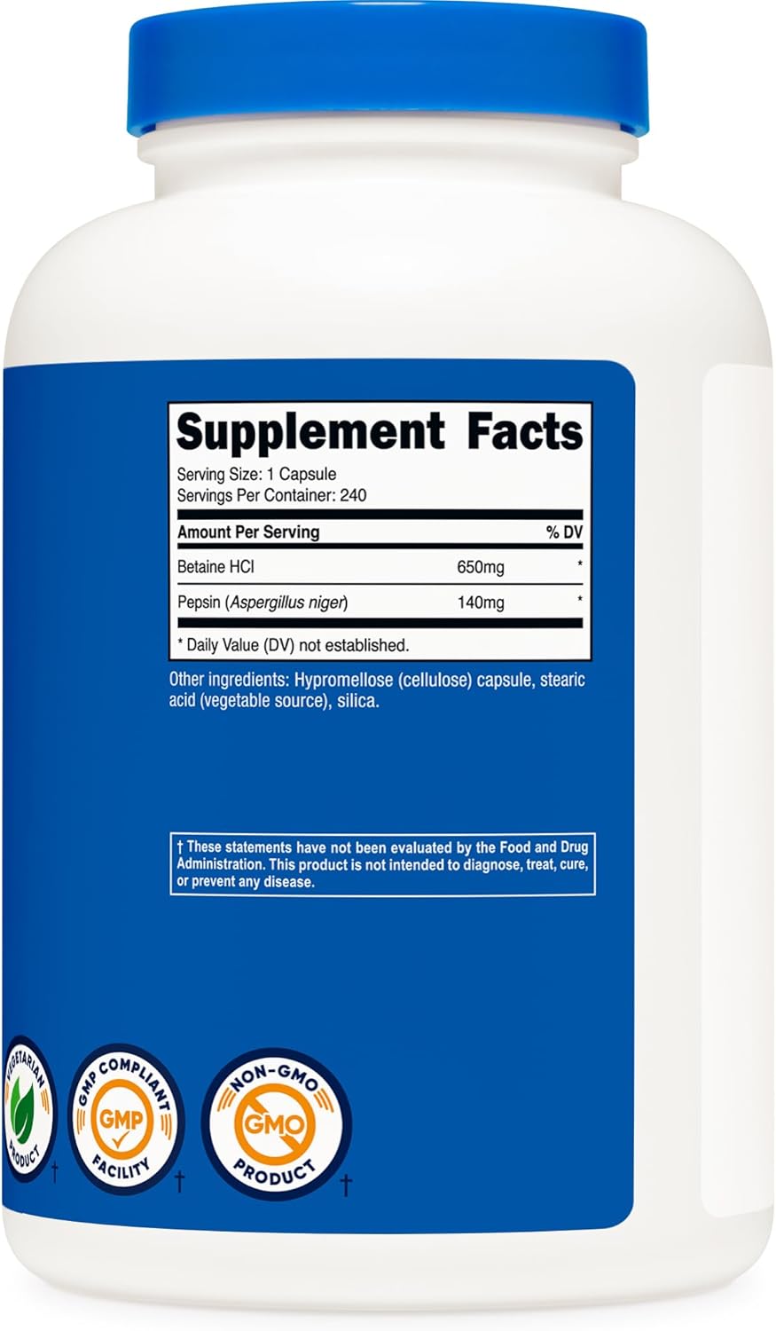 Betaine HCL + Pepsin - Gold Nutrition