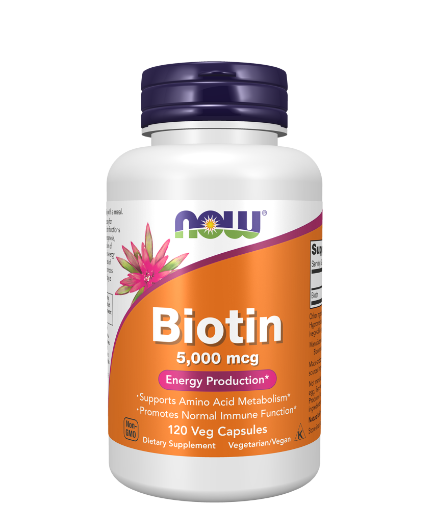 NOW Biotin 5,000 mcg Veg Capsules