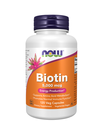 NOW Biotin 5,000 mcg Veg Capsules
