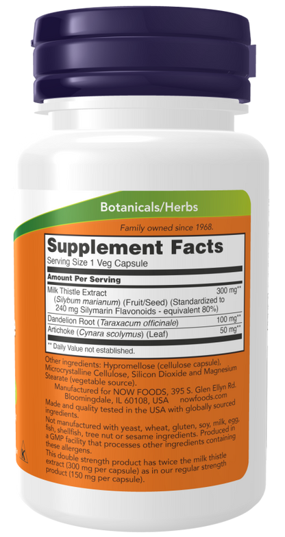 Now Milk Thistle Extract, Double Strength 300 mg Veg Capsules
