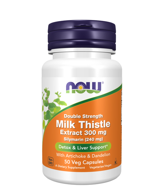 Now Milk Thistle Extract, Double Strength 300 mg Veg Capsules