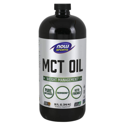 Now Foods MCT Oil Liquid (Soy Free, Non-GMO, Gluten Free, Corn Free, Dairy Free, Egg Free, Hexane Free, Keto Friendly, Kosher) - 946ml (Unflavoured)
