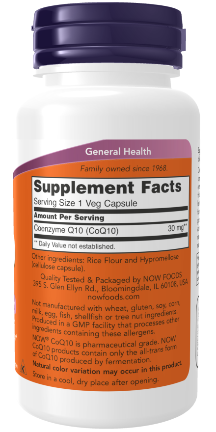 NOW CoQ10 30 mg Veg Capsules