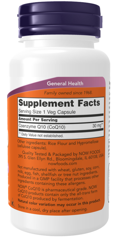 NOW CoQ10 30 mg Veg Capsules