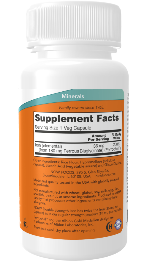 NOW Iron 36 mg Veg Capsules