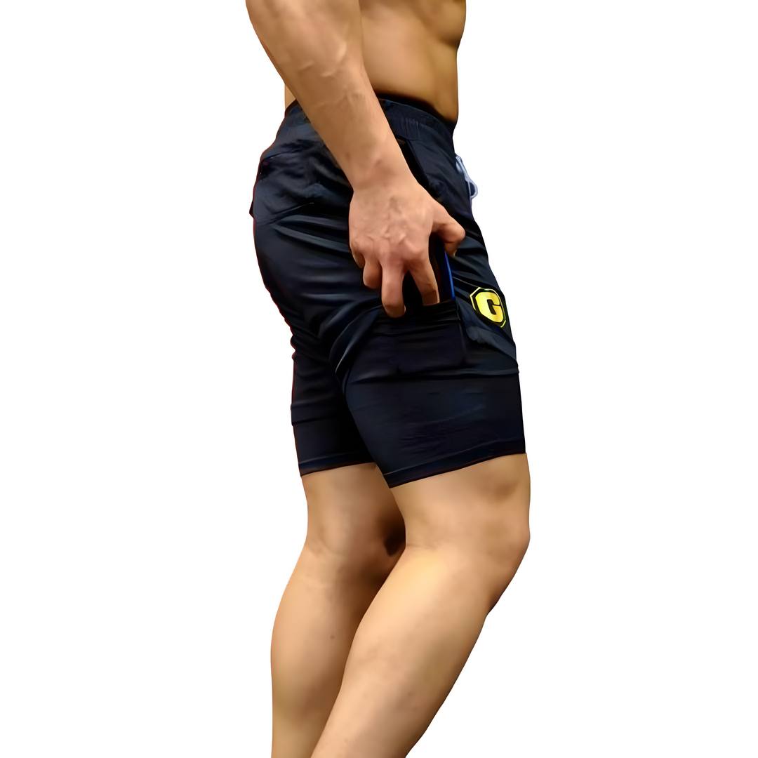 Men Max Black Short 2 IN 1